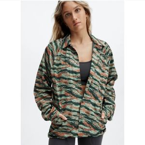 Fabletics Only Coaches Camo Tiger Striped Jacket Women's Size Extra Large XL